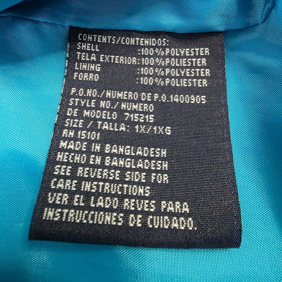 Weather Tamer Women's Teal Blue Trench Coat Belted Water Resistant Size 1X - Picture 8 of 10